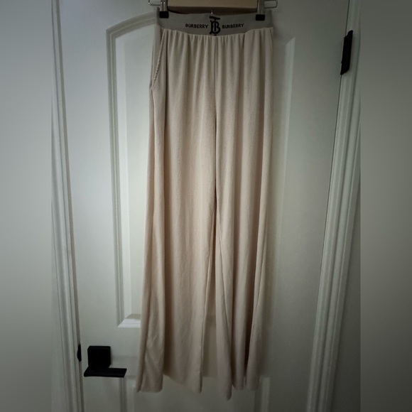 Burberry Cream Wide Leg Pants - Picture 1 of 5